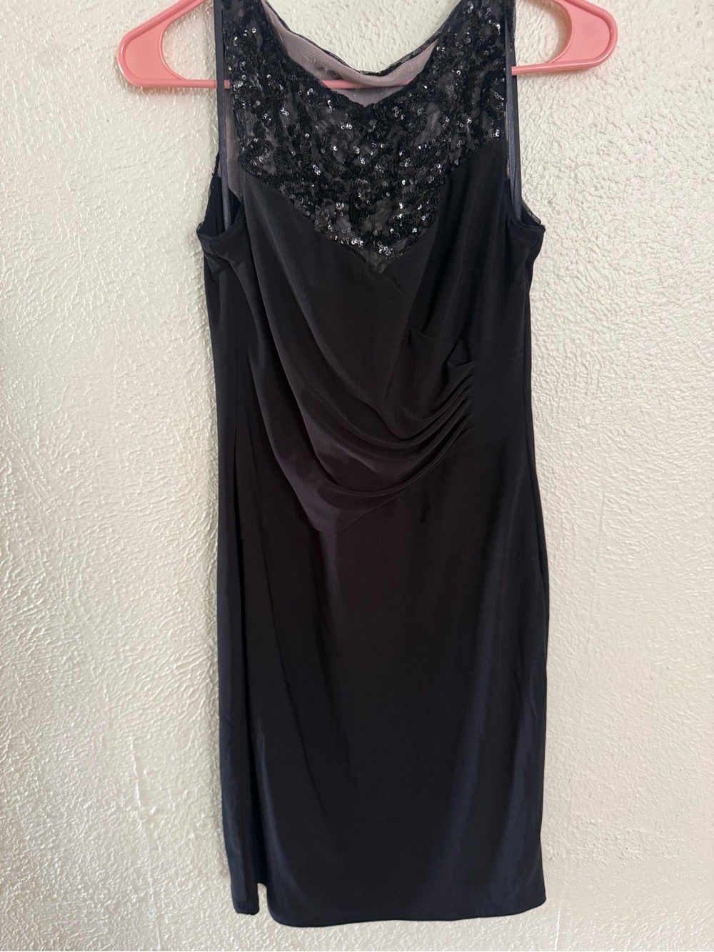 Lauren Ralph Lauren Black Sequin-Trim Midi Dress